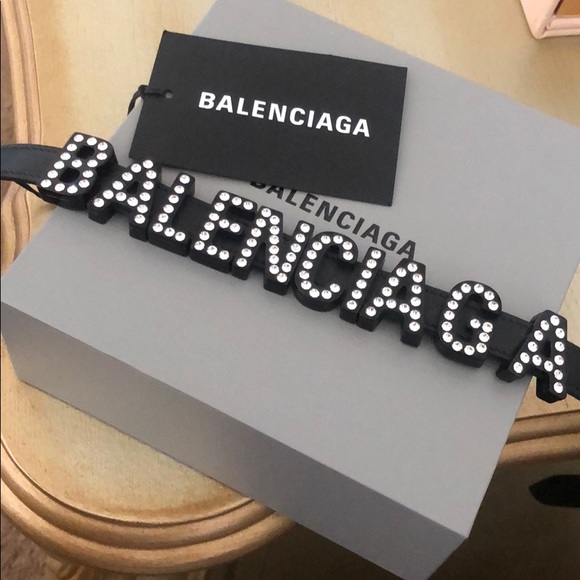 Balenciaga Jewelry - Balenciaga Leather Crystal Choker Sold Out 💯